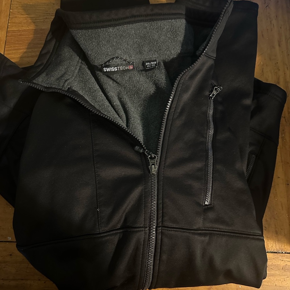 Swiss Tech Black and Gray Fleece Jacket